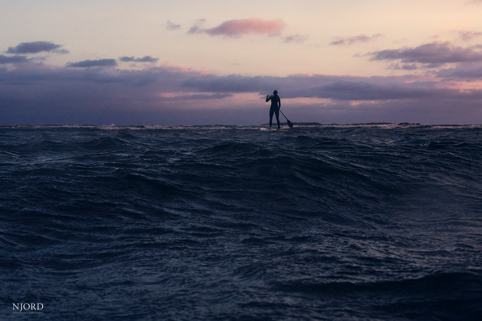 Last rays of blue light.